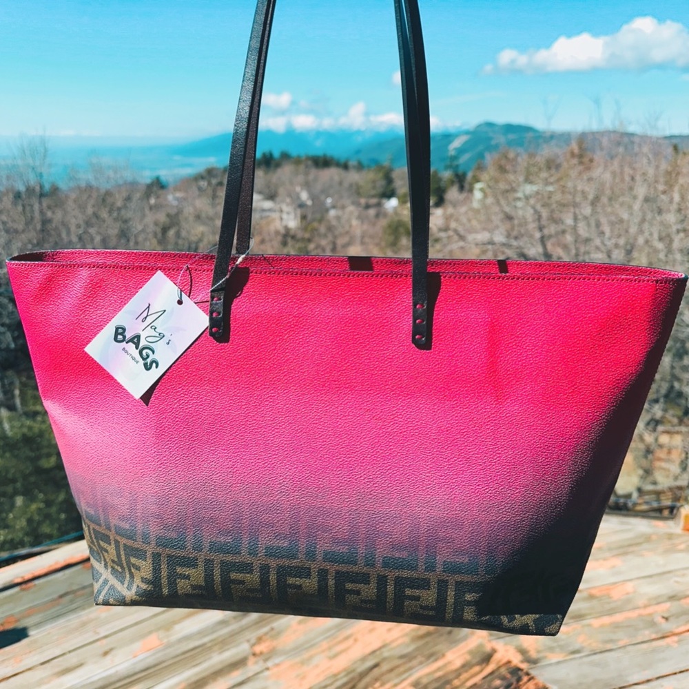 Fendi: Ombré Zucca FF Monogram Tote Bag (Pink)
